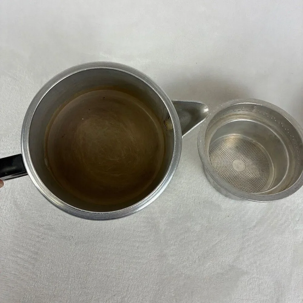 Vintage Mirro Aluminum 8 Cup Drip Coffee Maker Pot USA Camping Percolator Retro